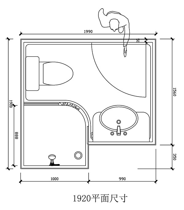 宾馆整体浴室平面图纸