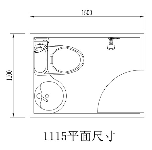 亚克力整体浴室平面布置图片