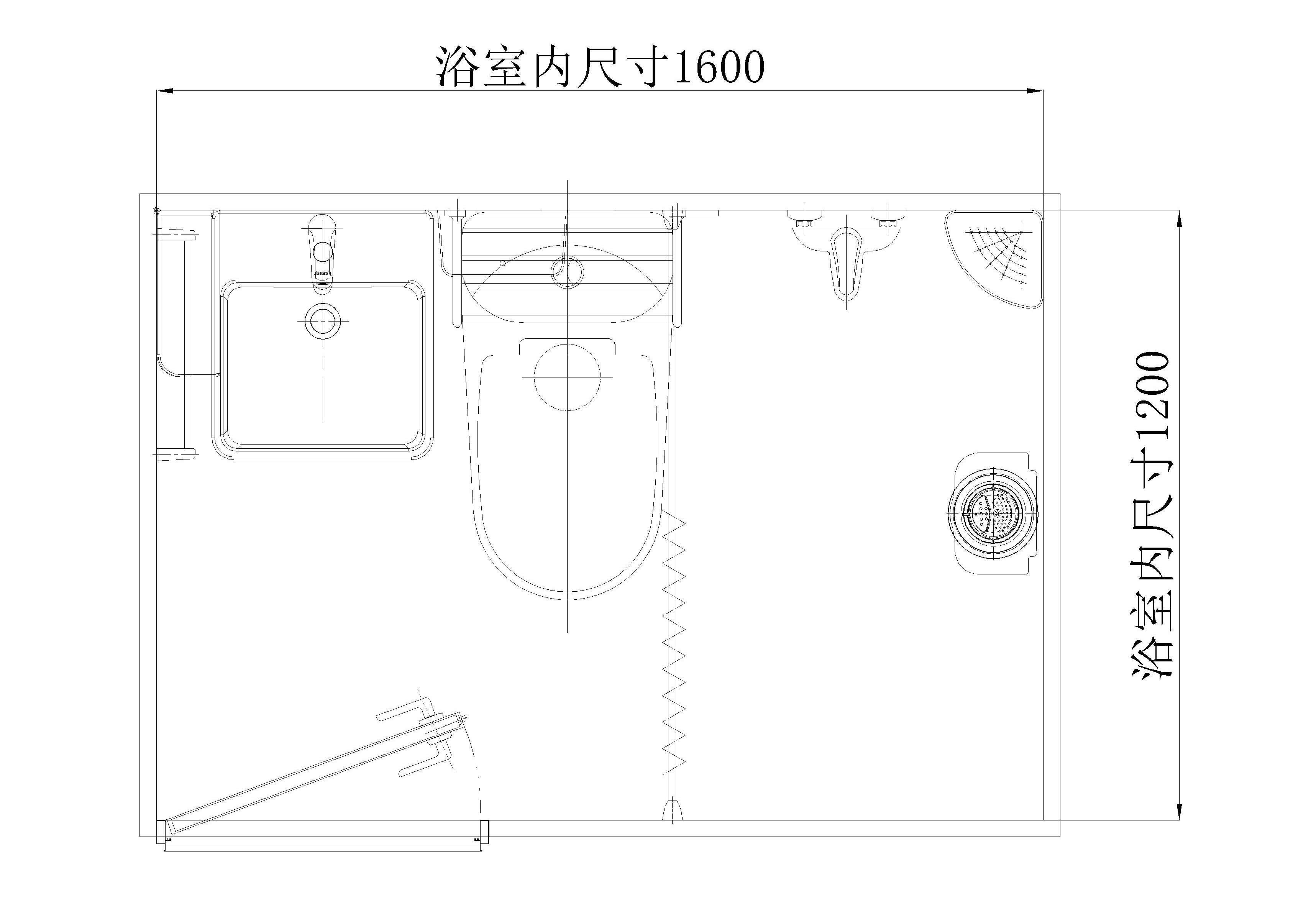 家用整体卫生间平面布置图